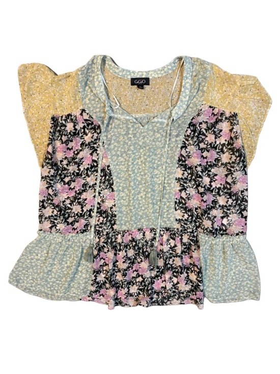 Gigio Tops - GIGIO Large Patchwork Flowy Blouse